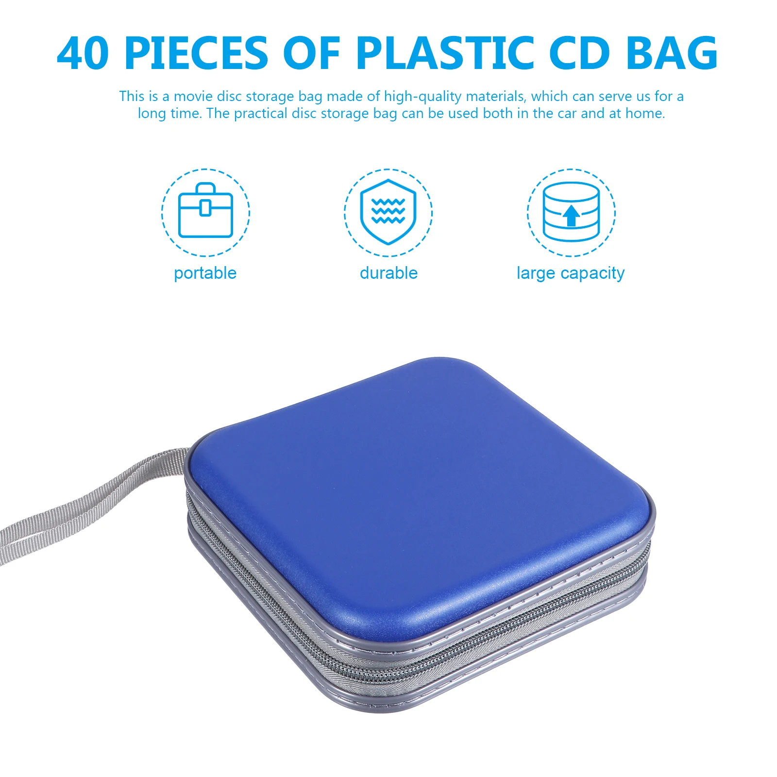 

40 Capacity Plastic CD Bag Disc Storage Case Holders Organizer Dvd Bags Containers