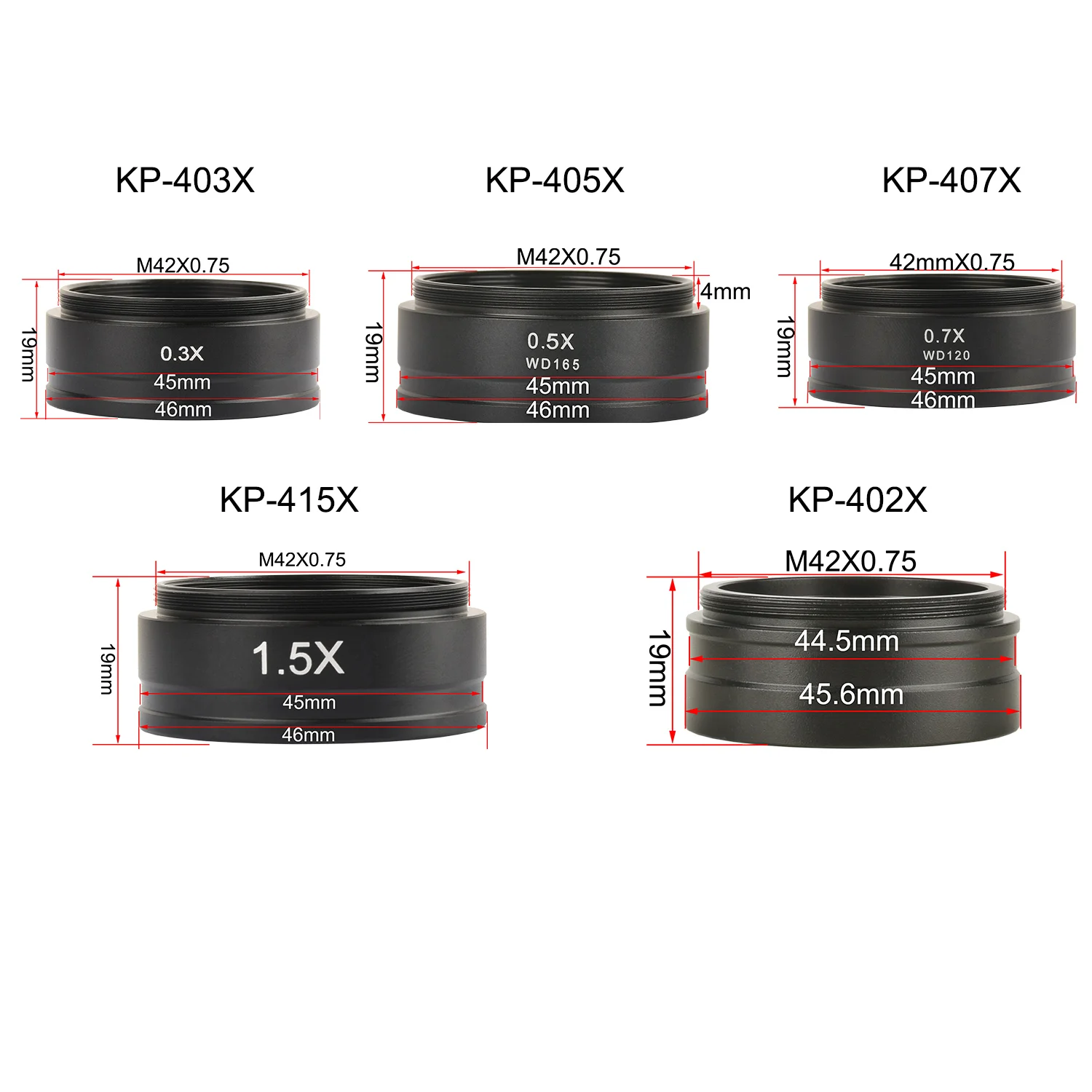 KOPPACE-Objectif auxiliaire de microscope 2X, distance de travail 30mm, taille de connexion 42mm