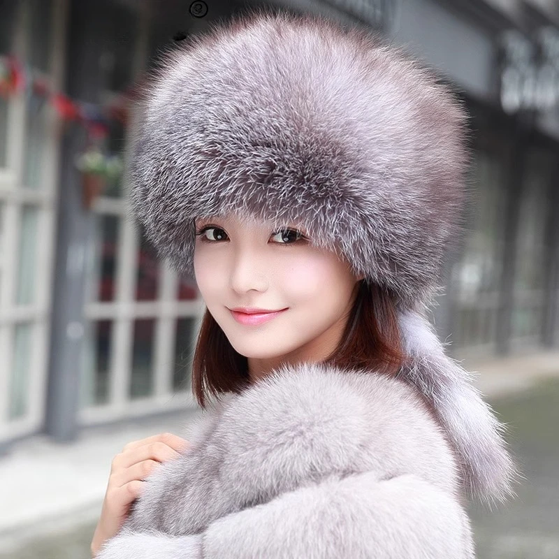 Big fringed hat fox hair hat segment dyeing gradual change Rex rabbit fur famous ethnic style milliner