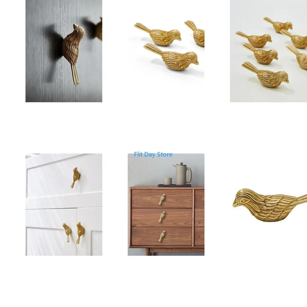F92C Vintage Brass Drawer Pull Handle Stylish Fortune Knob for Cabinet Door