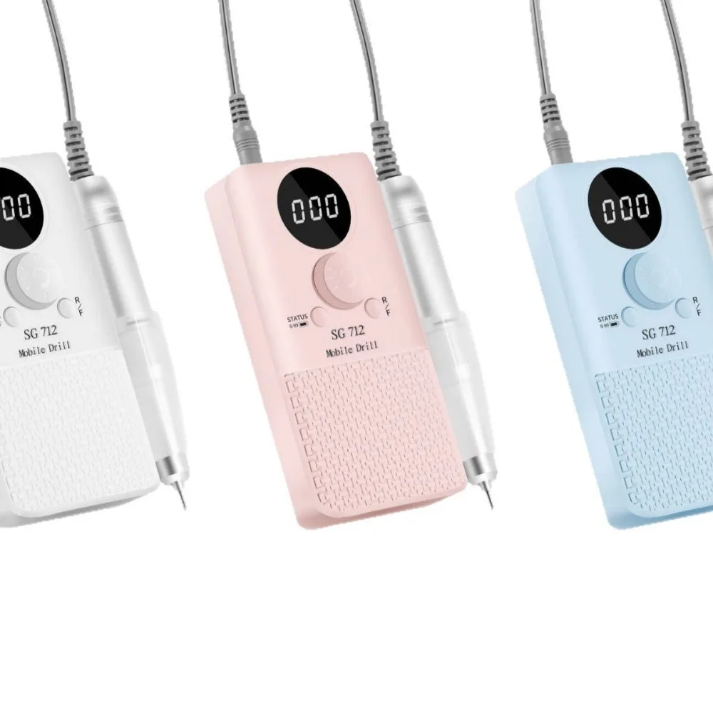 Portable Nail Drill Professional Rechargeable Electric Nail File Machine for Acrylic Nails Gel Polishing Removing Nail Art Tools