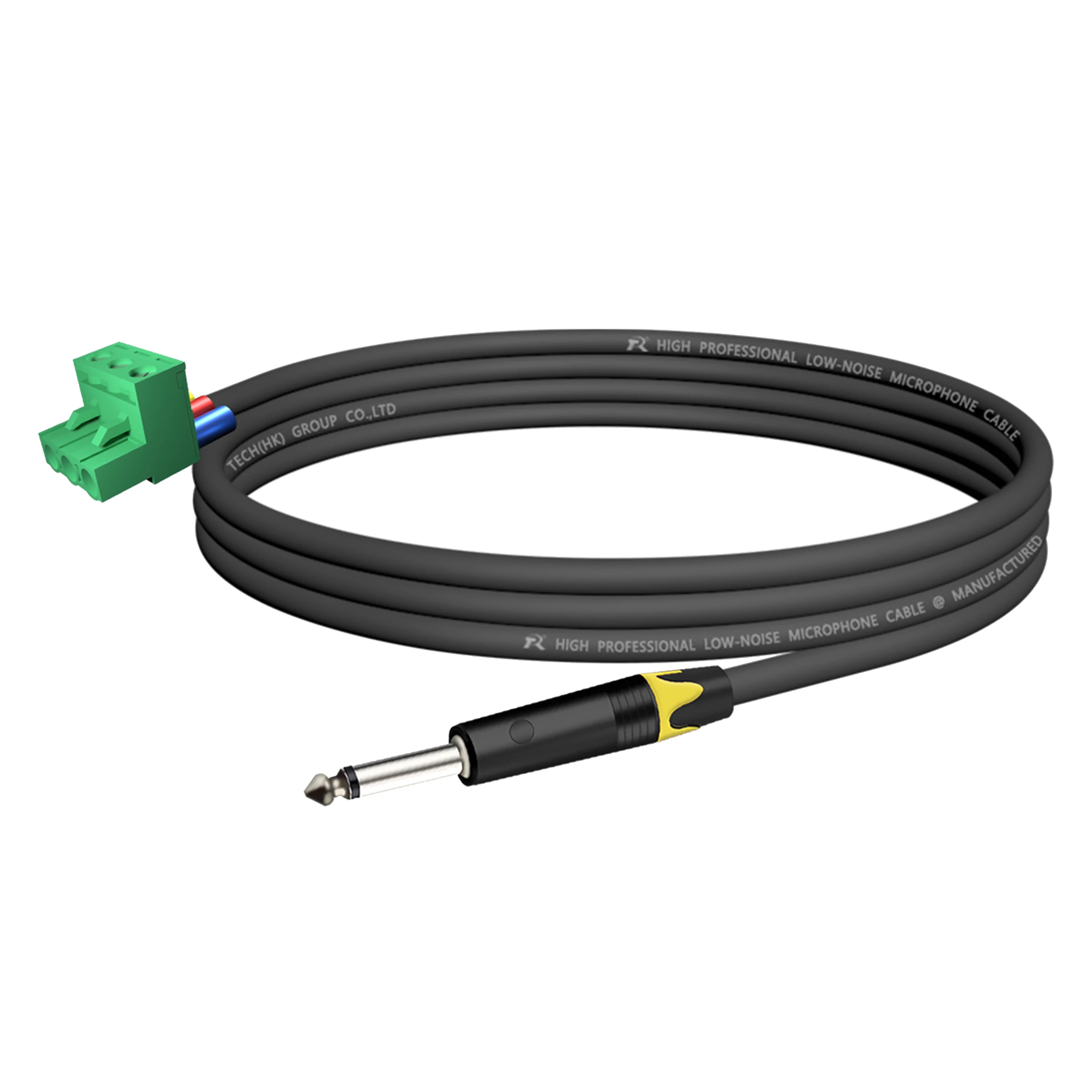 Phoenix Terminal Connector Audiokabel, 6,5 mm (1/4 Zoll) TS-Stecker auf 3-poliger 5,08 mm/0,2 Zoll Rastermaß PCB Phoenix, Mono-Audiokabel – Detail 21
