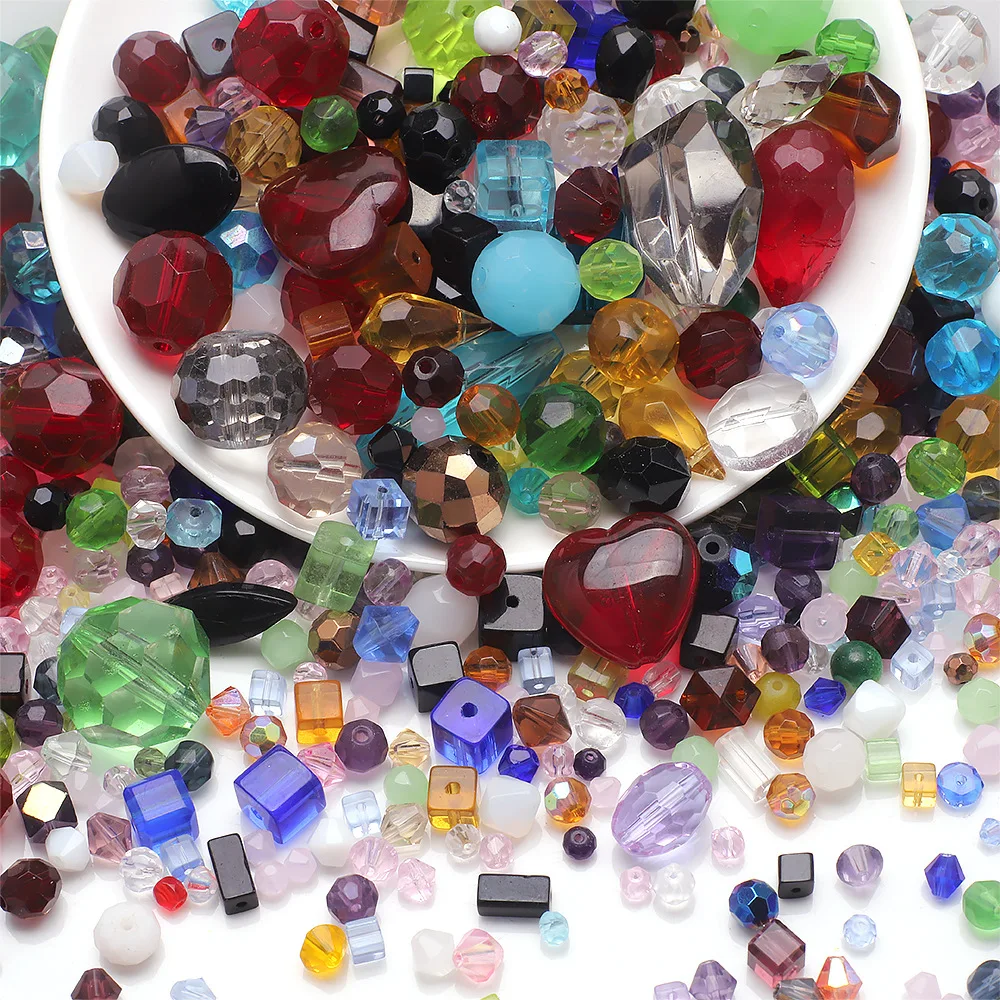 45 gr/los Kristall Perlen Mehrfarbige Facettierte Glas Perlen Lose Spacer Perlen Für Armbänder Halsketten DIY Schmuck Machen Zubehör
