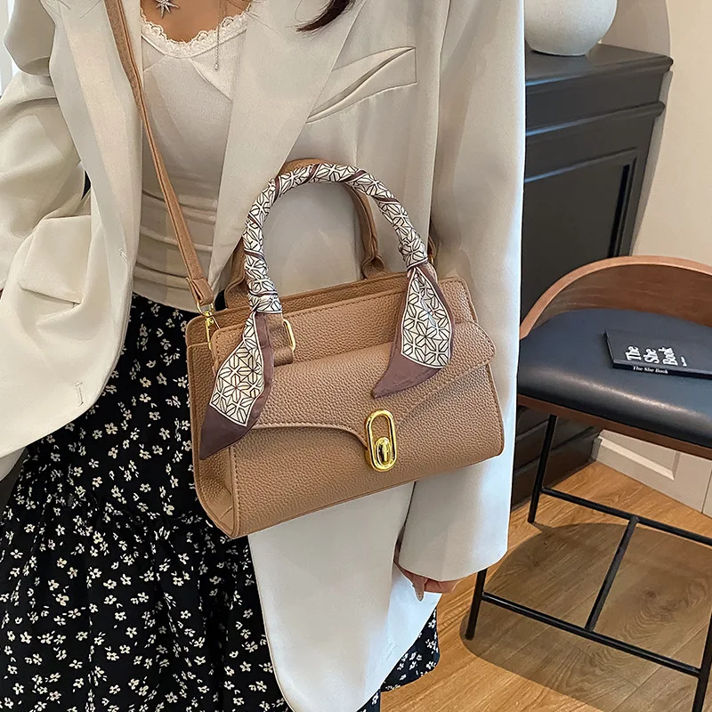 

Женская большая сумка в корейском стиле 2025 года, модная многосторонняя сумка через плечо из натуральной кожи, винтажная сумка большой вместимости