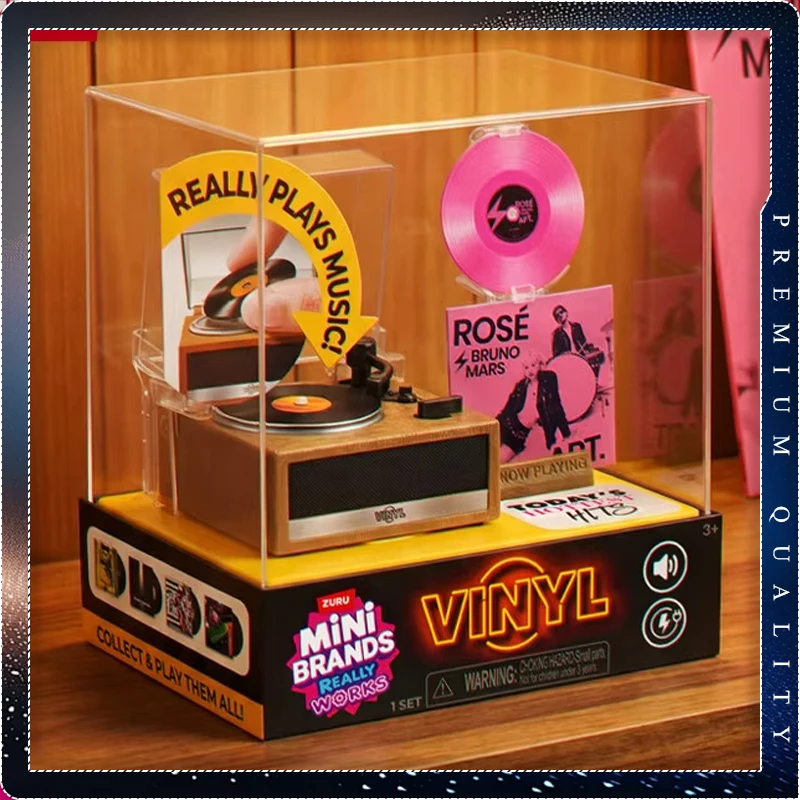

ZURU MINI BRANDS Mini Vinyl Record Player Blind Box Ball Home Desktop Decor Toy Collectible Ornament Kids Birthday Holiday Gift