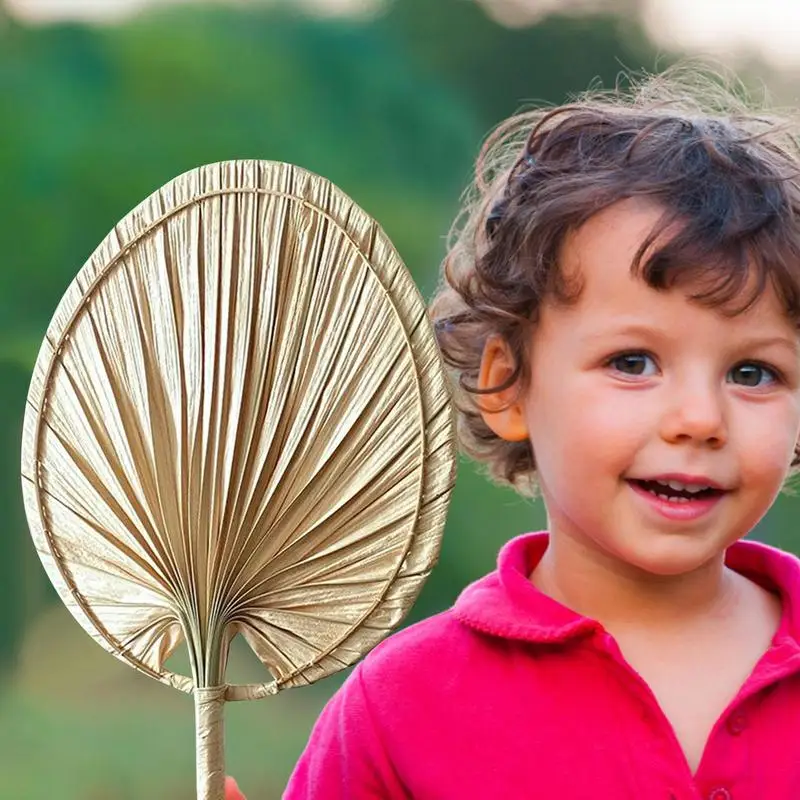 Hand-woven Rice Dumpling Leaf Fan Palm Leaf Hand Fan Wedding Favor Fans Hand Braided Fan Handmade Knitted Leaf Fan Summer Coolig