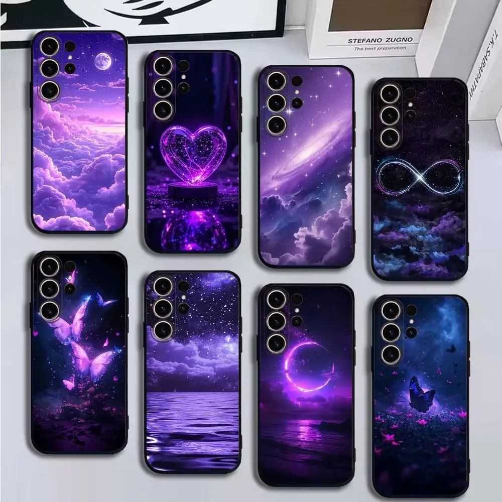 

Infinity On Purple Phone Case For SamsungS25,24,21,22,23,30,Ultra,20,Plus,Fe,Lite,Note,10,9,Soft Black Cover