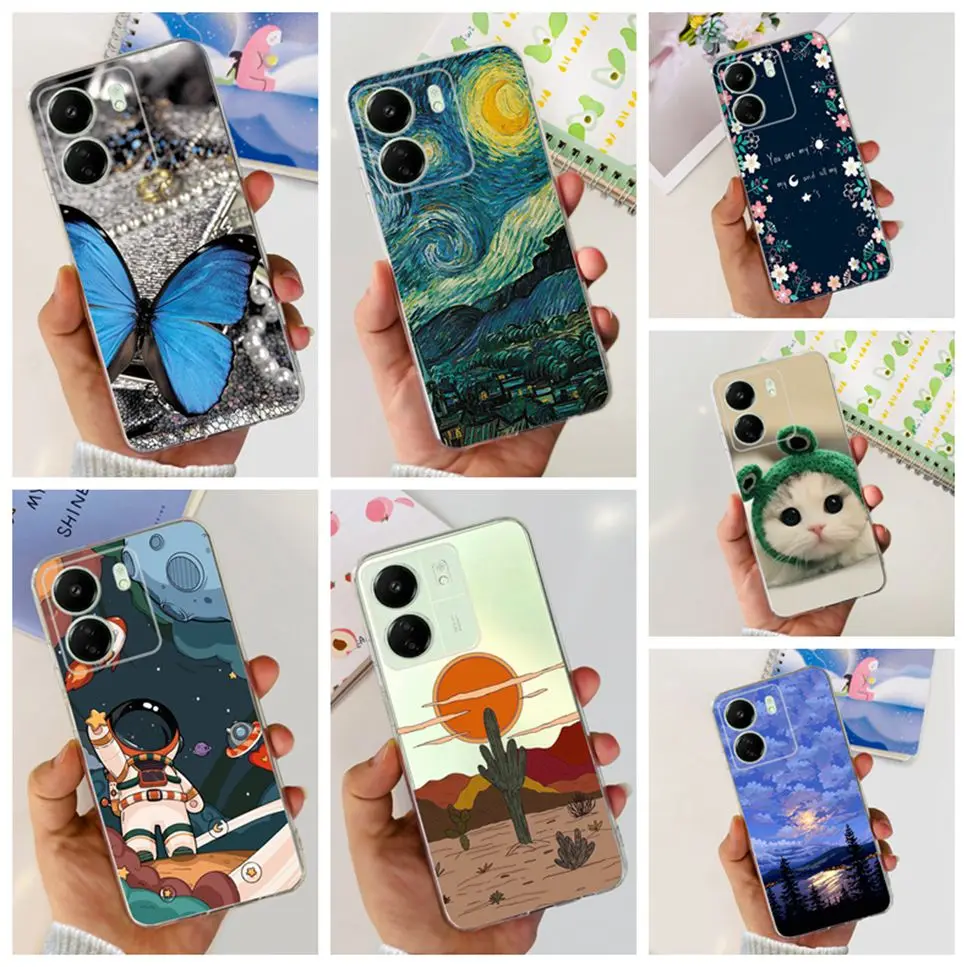 For Xiaomi Redmi 13C 4G Case Retro Butterfly TPU Soft Silicone Back Cover For Redmi13C 13 C 4G Astronaut Phone Case Bumper Coque