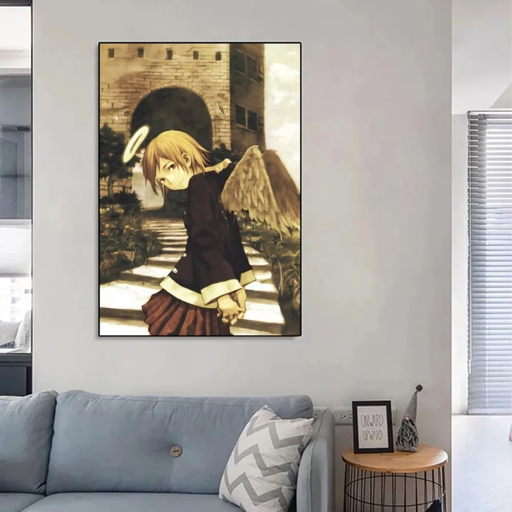 Haibane Renmei Anime Prin Poster No Framed Poster Kraft Club Bar Paper Vintage Poster Wall Art Painting Bedroom Study Stickers