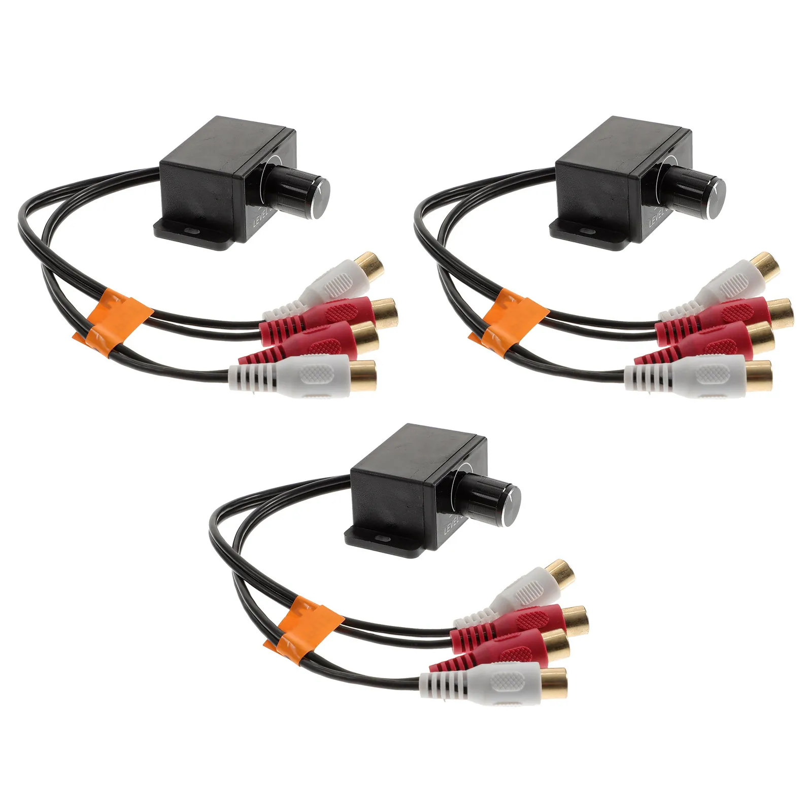 3Pcs Car Amplifier Audio Controller Rca Volume Knob Black Bass Control for Subwoofer Volume Adjustment Amplifier Control Knobs