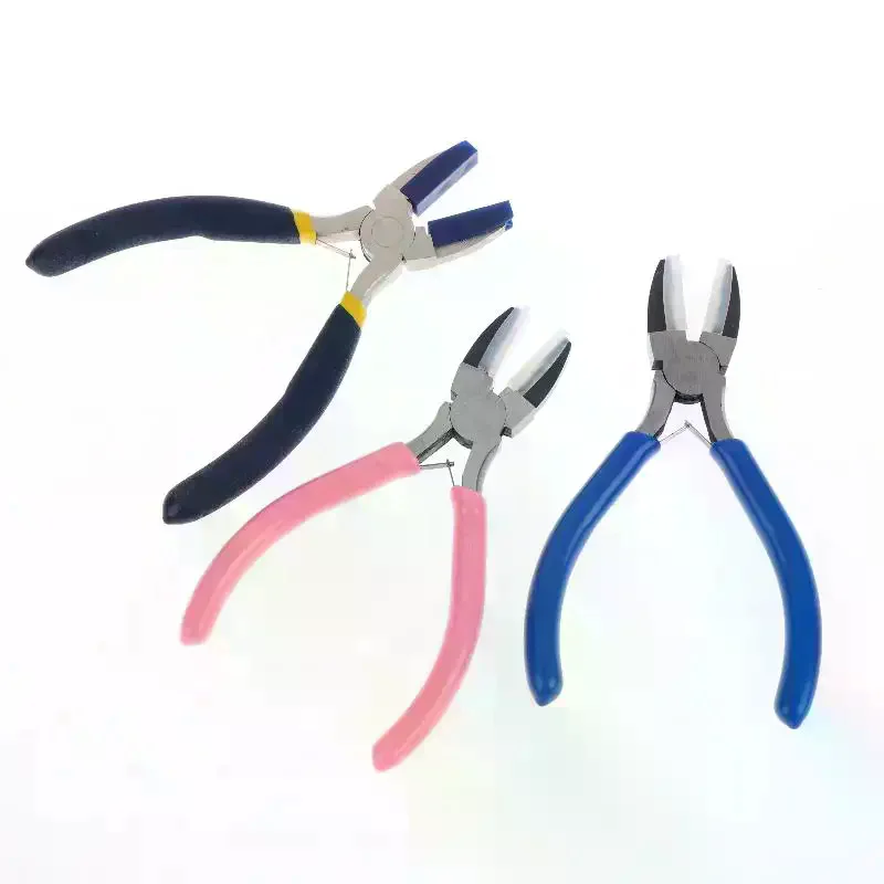 Pince à bec plat à double mâchoire en nylon, pince à bijoux, redresseur de fil, kit d'outils pour artisanat et bricolage, pour la fabrication de bijoux, 1 pièce