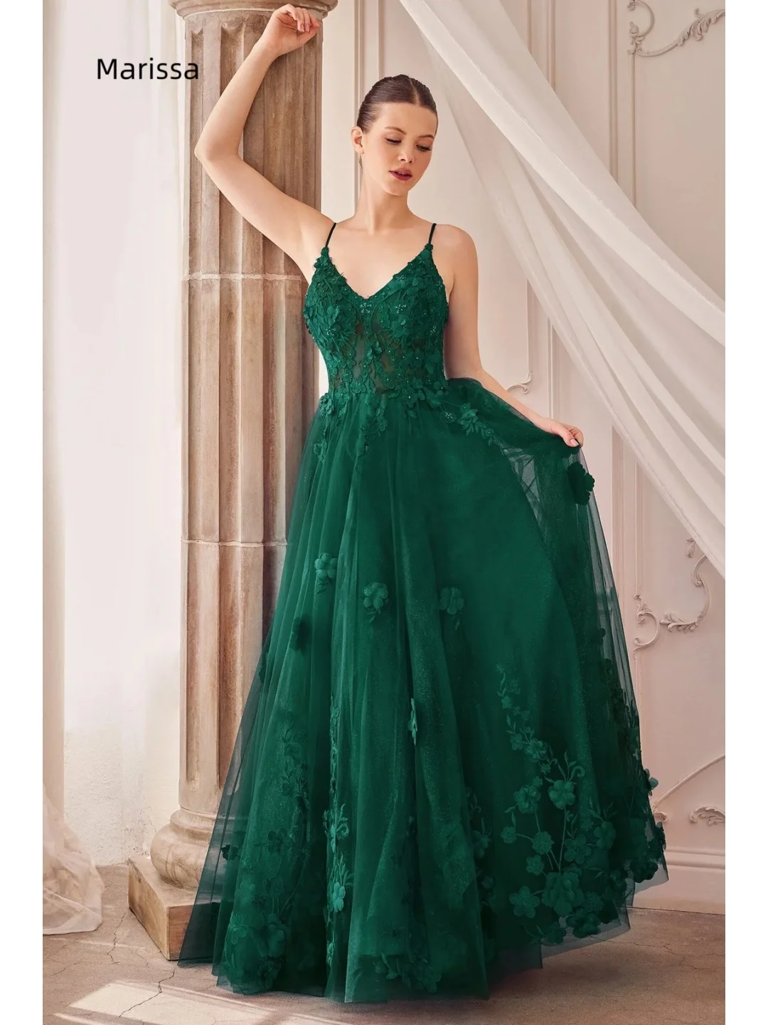 فساتين ماريسا لاين A متوسطة الطول للمناسبات الخاصة فستان سهرة مصنوع حسب الطلب بأحجار وكريستال فاخر بدون أكتاف أصفر #6