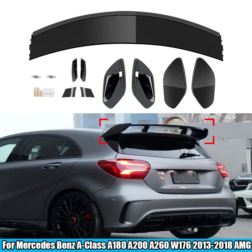 

For Mercedes Benz A Class A180 A200 A260 W176 AMG Rear Trunk Roof Boot Lip Spoiler Wing Tail Spoilers Wings