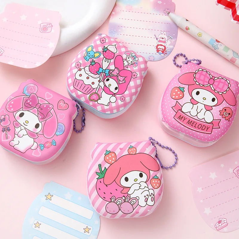 Anime Cartoon Sanrio My Melody Kuromi Stress Reduction Notebook Cute Mini Pocket Handbook Pressing Toys Gift Student Stationery