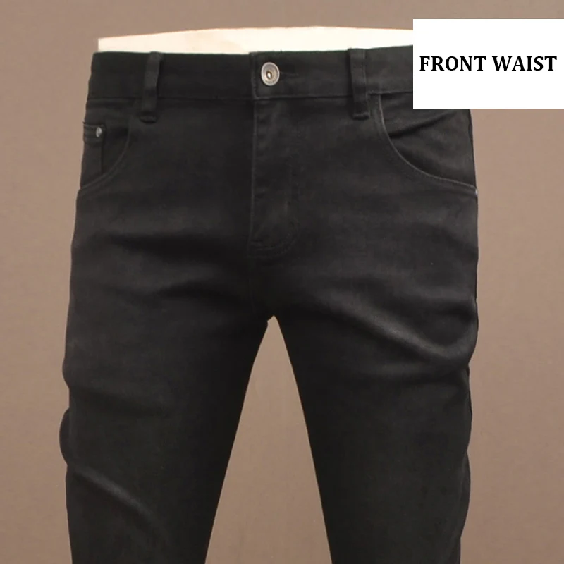 

Newly Designer Fashion Men Jeans High Quality Black Stretch Slim Fit Vintage Jeans Men Y2K Casual Denim Pants Leisure Trousers