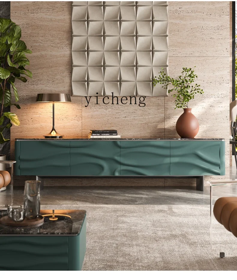 High-end Marble TV Cabinet Coffee Table Household Modern Simple Small Apartment Floor Cabinet