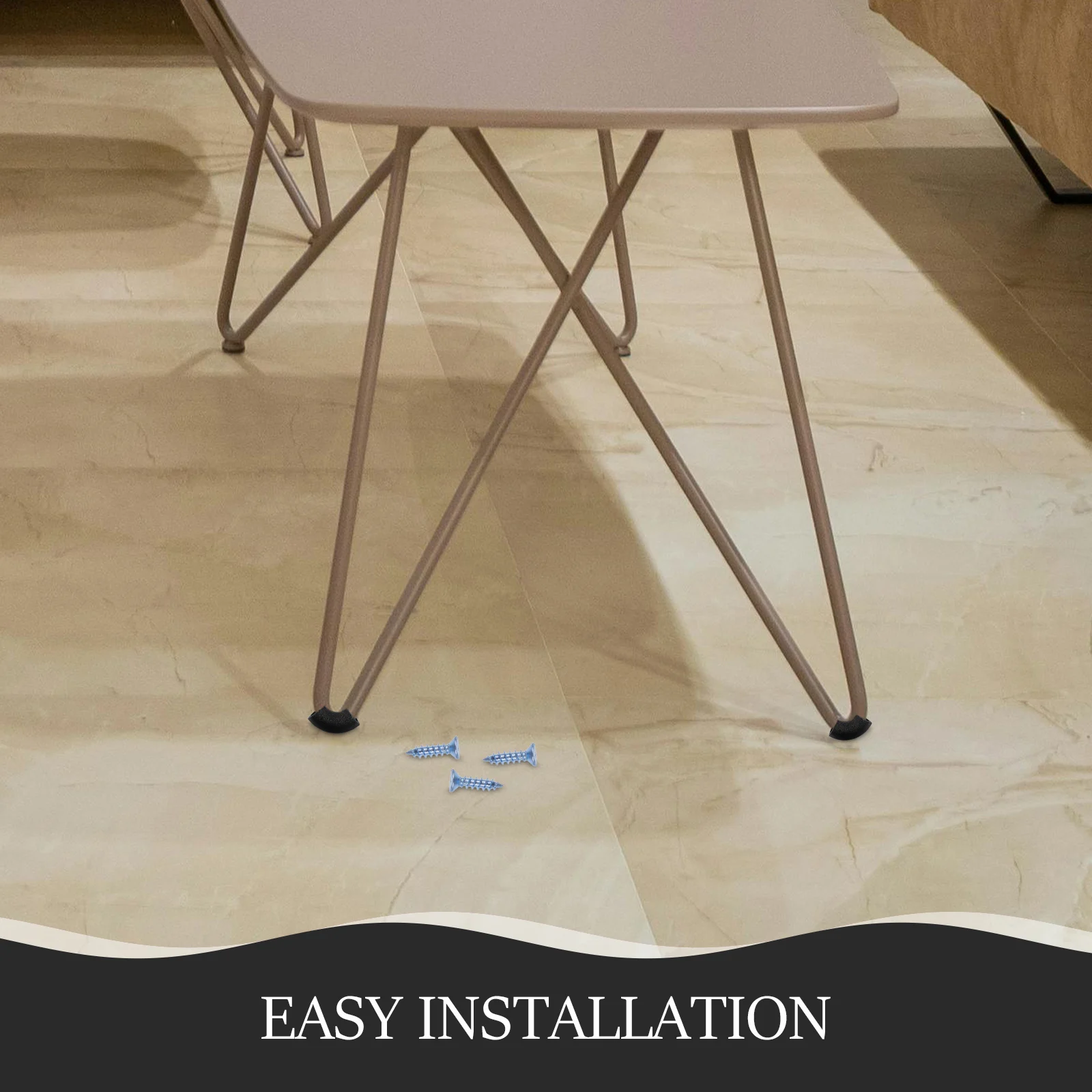 

2 Sets Table Leg Brackets Sturdy Metal Plastic U shaped Covers Protector Pads Desk Furniture Legs Hardwood Floors