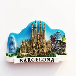 Spain Fridge Magnetic Stickers Barcelona Tourist Souvenirs Fridge Magnets Home Decor Photo Wall Stickers Wedding Gifts