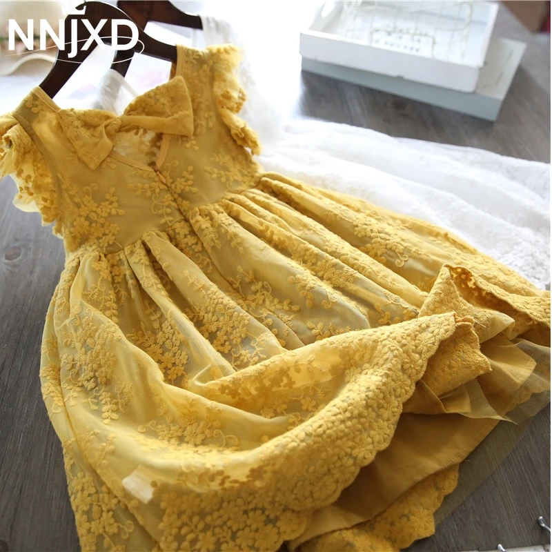 Girls Dress 2023 New Summer Brand Girls Clothes Lace And Flower Design Baby Girls Dress Kids Dresses For Girls Casual Wear 3 8 Y