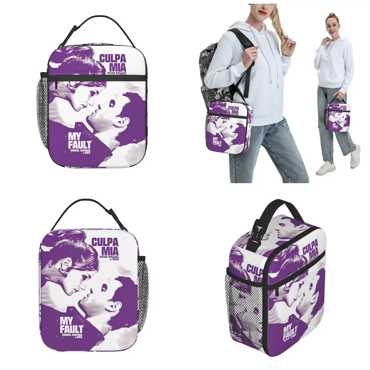 Culpa Mia My Fault Movie Merch حقائب الغداء المعزولة للطعام في الهواء الطلق حقيبة التخزين المحمولة برودة صندوق بينتو الحراري