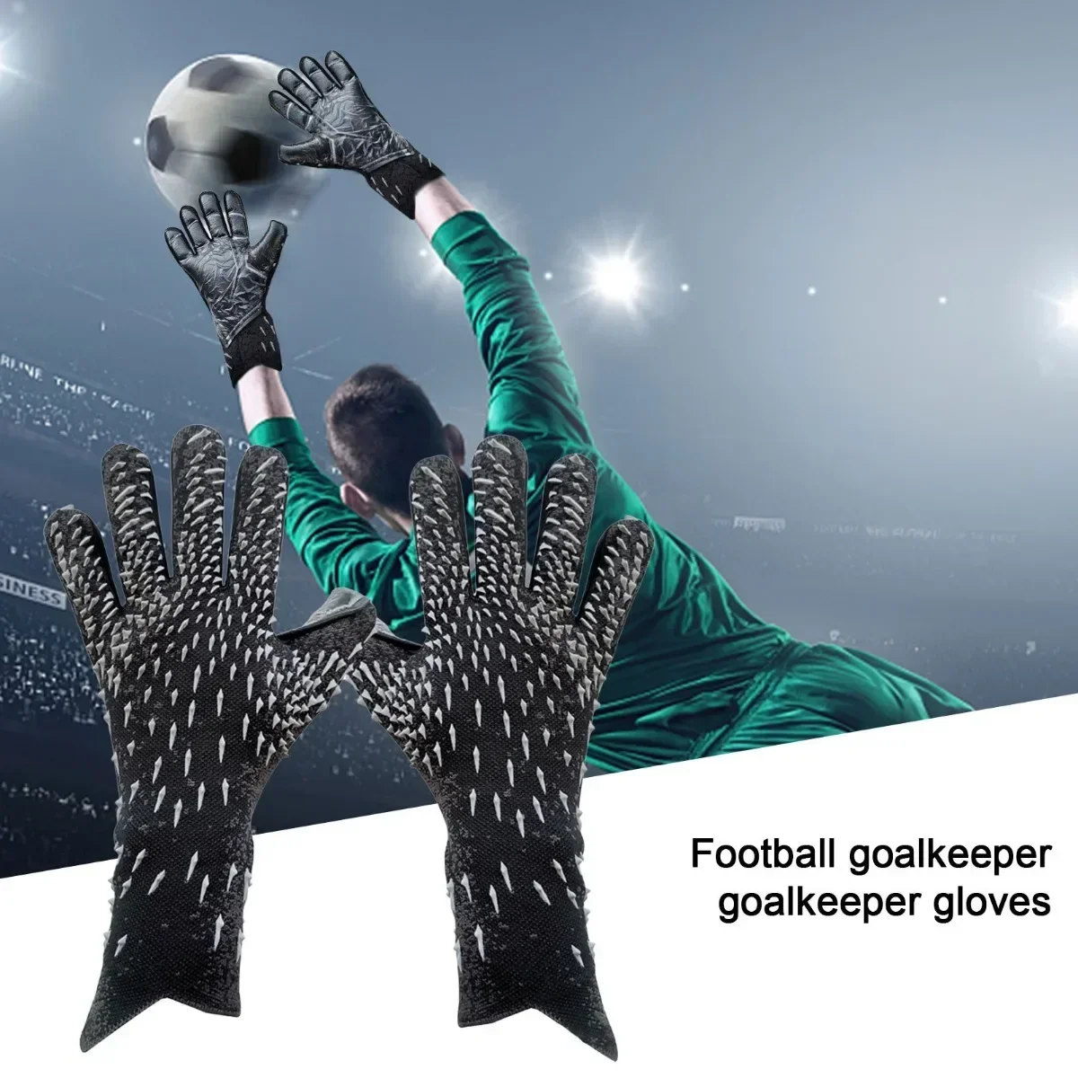 Goalkeeper Gloves Strong Grip for Soccer Goalie Goalkeeper Gloves with Size 6/7/8/9/10 Football Gloves for Kids Youth and Adult