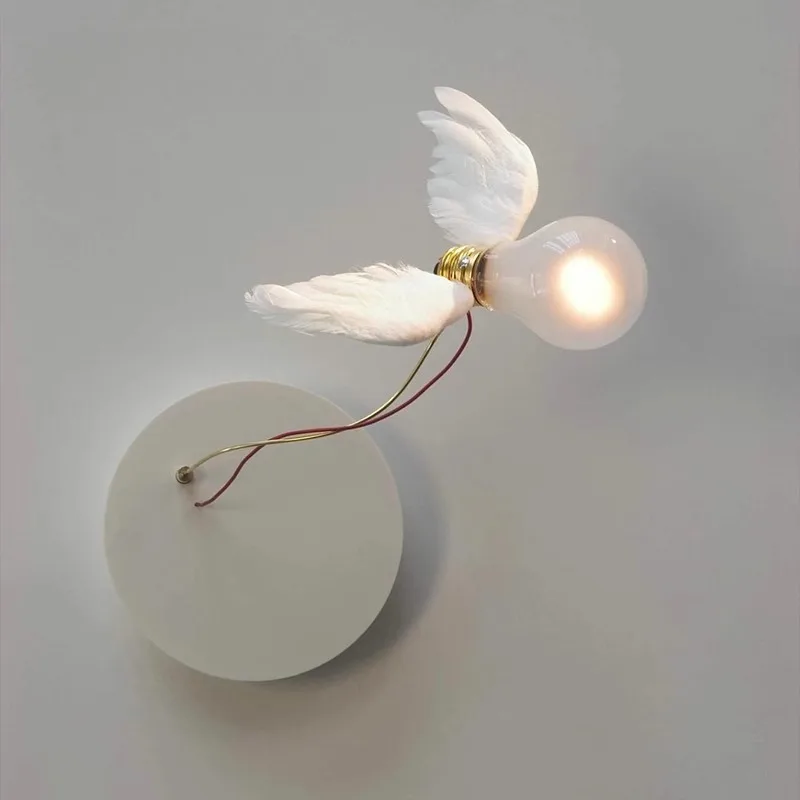 Designer Angel Wing Wall Light with Bird Feather decor Hallway Living Room Background led wall Lamp