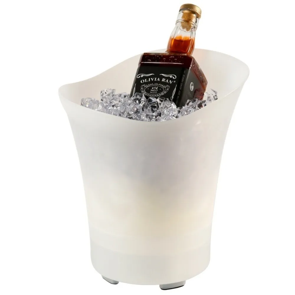5L 7L LED Ice Bucket with Bluetooth speaker Colorful Radiant Wine Champagne Beer Cooler Barware Plastic Light Up Ice Cube
