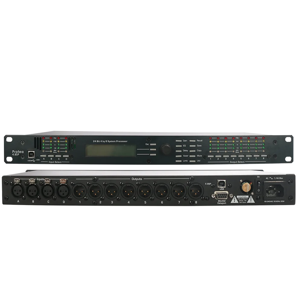 

audio 4.8SP 4 Input 8 Output Digital Processor DSP Speaker Management Pro Audio Protea Stage Equipment for hot selling