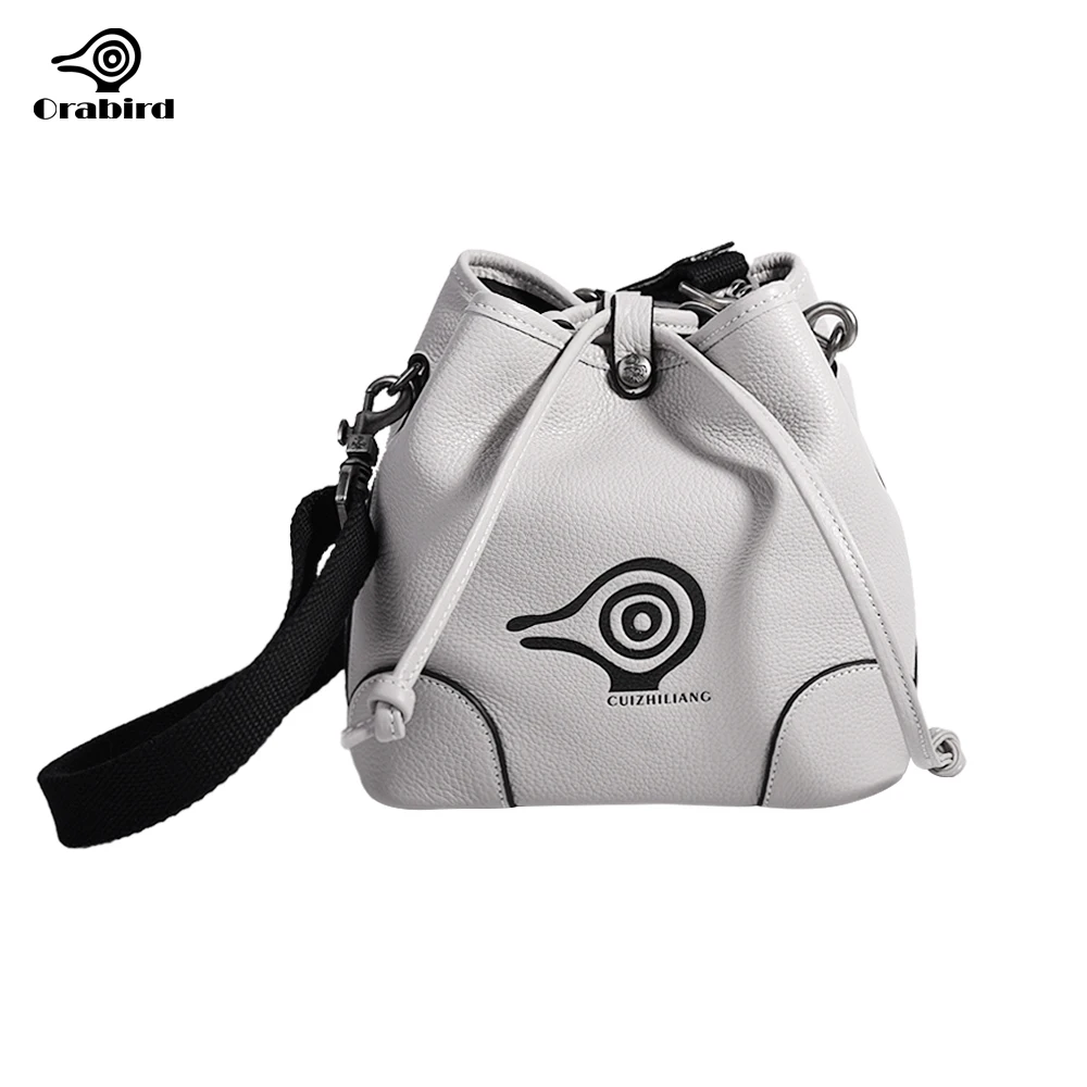 Orabird Fashion Cute Bucket Bag for Ladies Luxury Crossbody Drawstring Purse Soft Genuine Leather Classic Handbag for Women