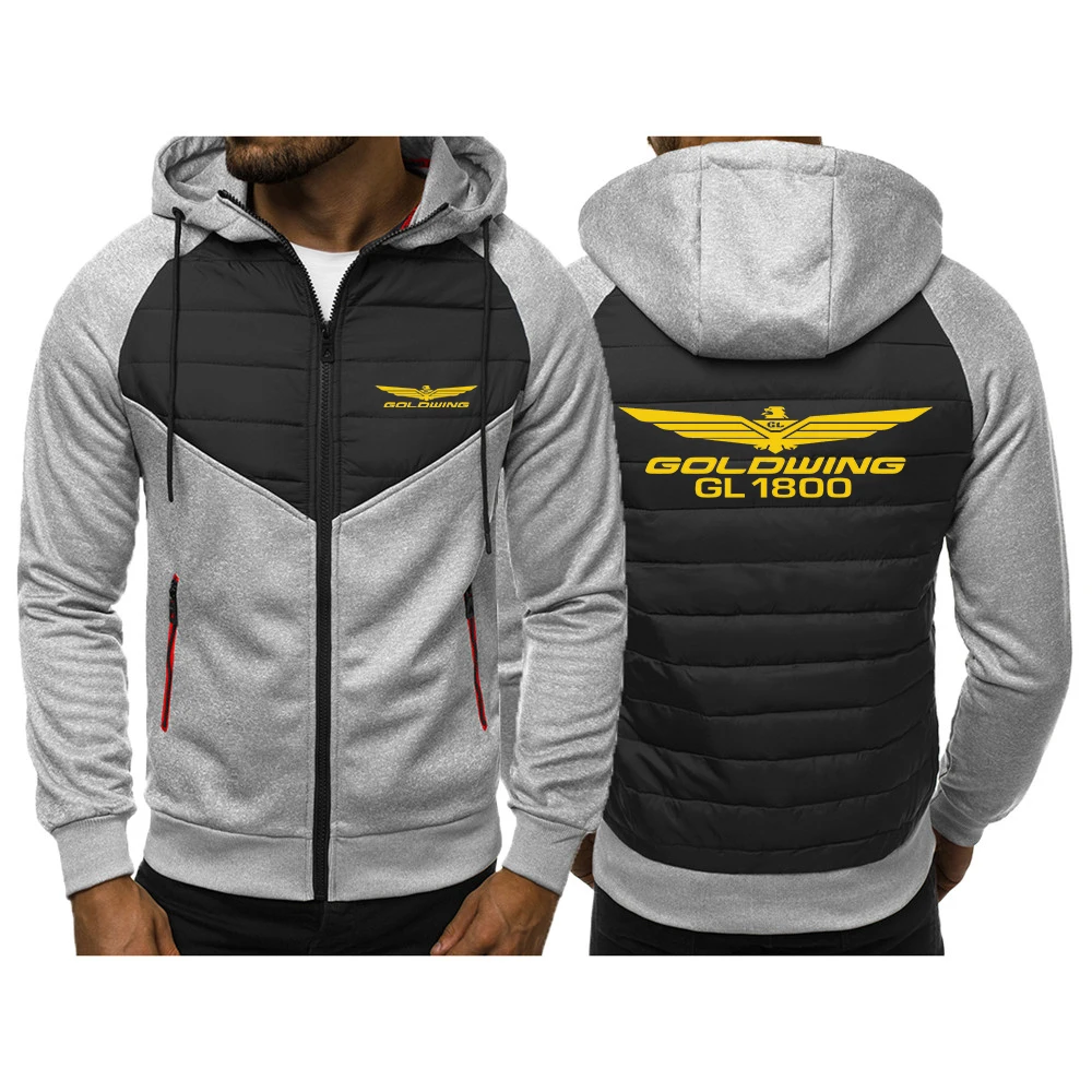 2025 Spring And Autumn Man's Cardigan Zipper Coat Jacket Goldwing GL1800 Japan Motocycles Logo Print Daily Simple Style Hoodies