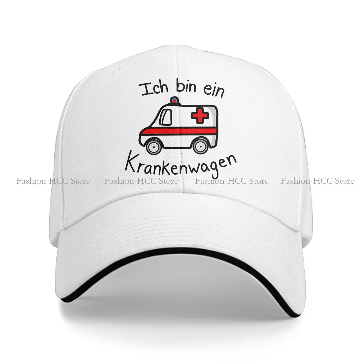 Washed Men's Baseball Cap Ich Bin Ein Krankenwagen Trucker Snapback Caps Dad Hat Ambulance Ambulances