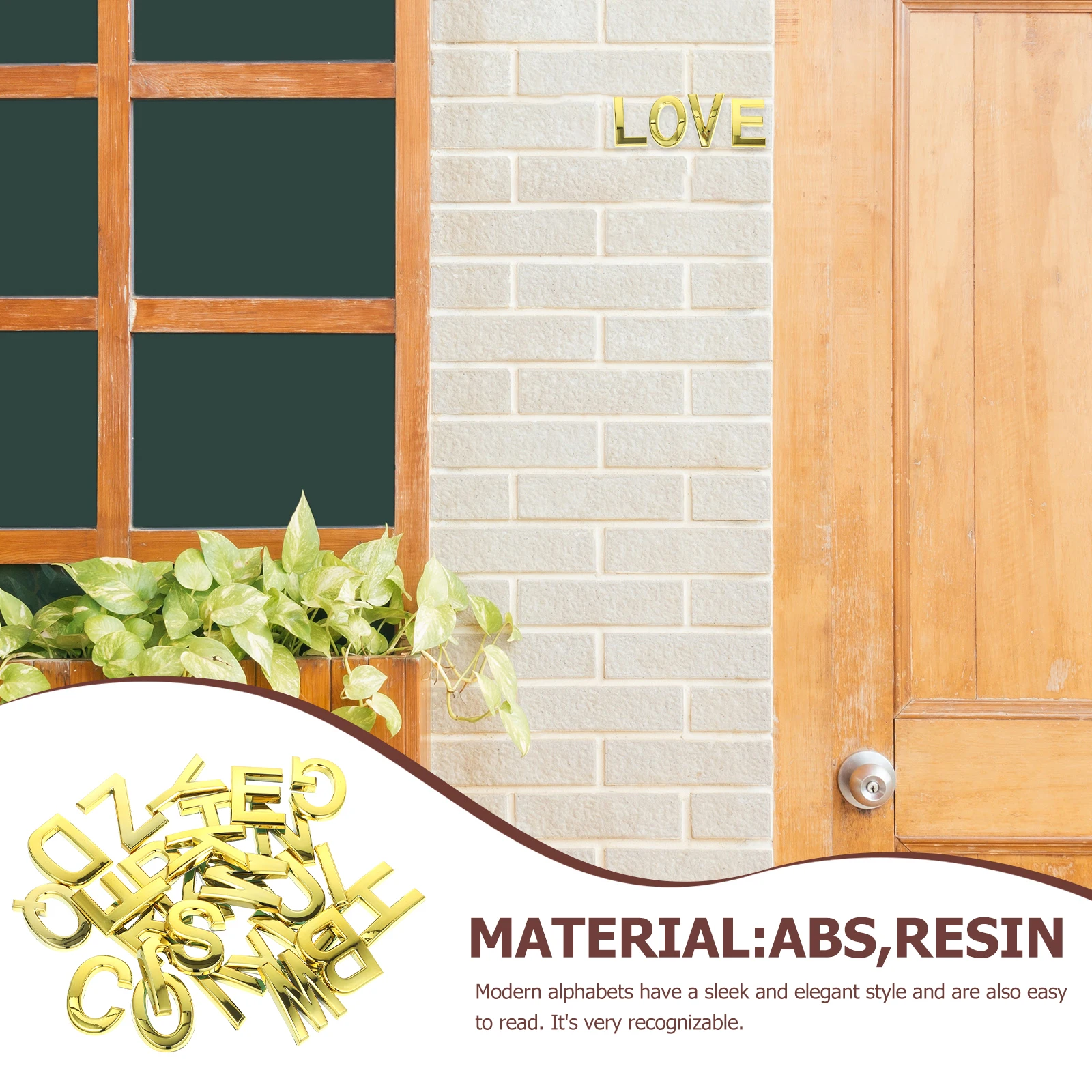 

26Pcs Address Alphabet Sign Adhesive Door Letters Modern Floating Style Mailbox Letter Signs for Outside Home Hotel