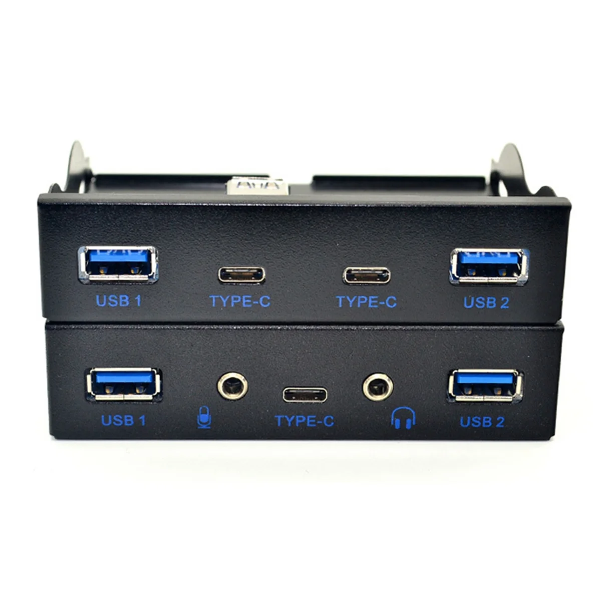 USB HUB 5 Port USB 3.1 TYPE-C USB 3.0 Front Panel HD Audio 3.5mm Earphone Jack Mic Expansion Adapter for Desktop 3.5Inch