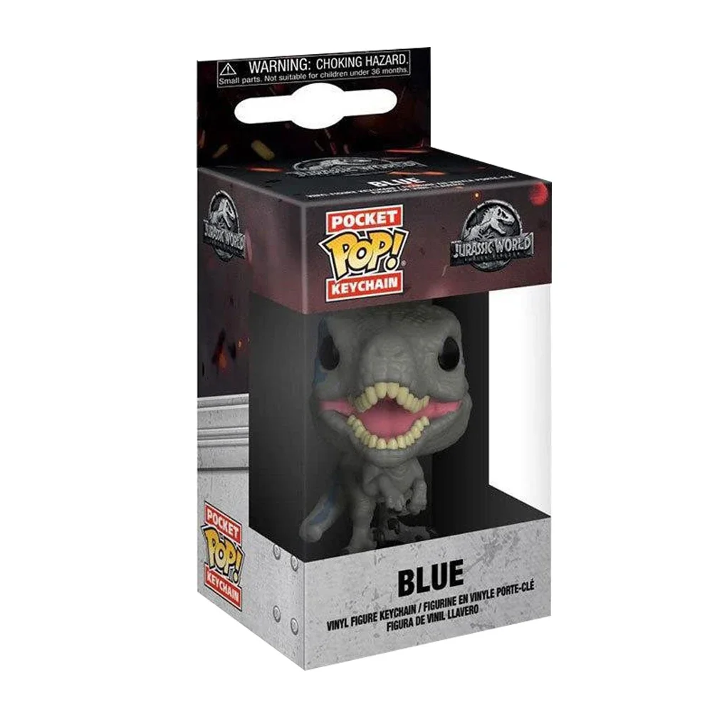 FUNKO POP llavero Jurassic Park Velociraptor azul dibujos animados tendencias de moda mochila bolsillo colgante llavero niño niña regalo de vacaciones