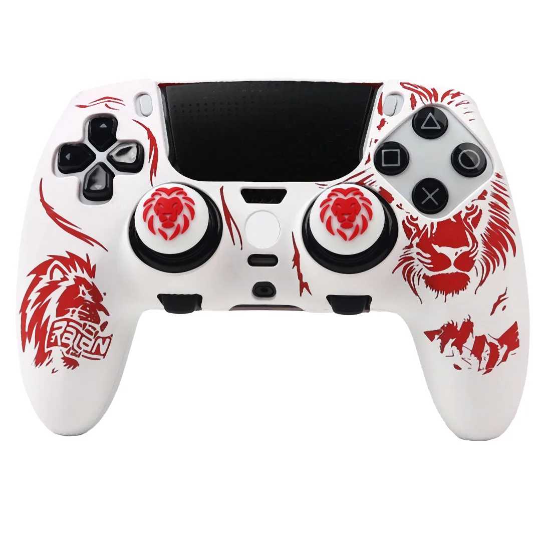 حافظة ناعمة غير قابلة للانزلاق لوحدة التحكم DualSense Edge غطاء سيليكون حماية كاملة للبشرة مع ملحقات مقابض الإبهام لجهاز PS5 Edge #5