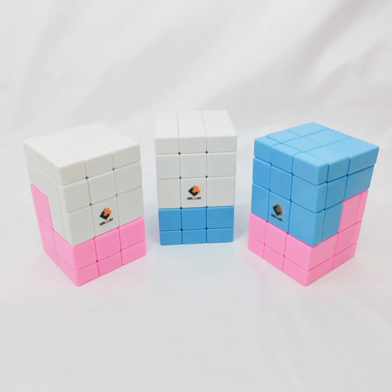 

[Wisdom] Smooth 3x3x5 Combined Cube Pink and BlueCombined 3x3x5 Cube Double-layered Mirror Cube Puzzle Gift Kids Fidget Toys