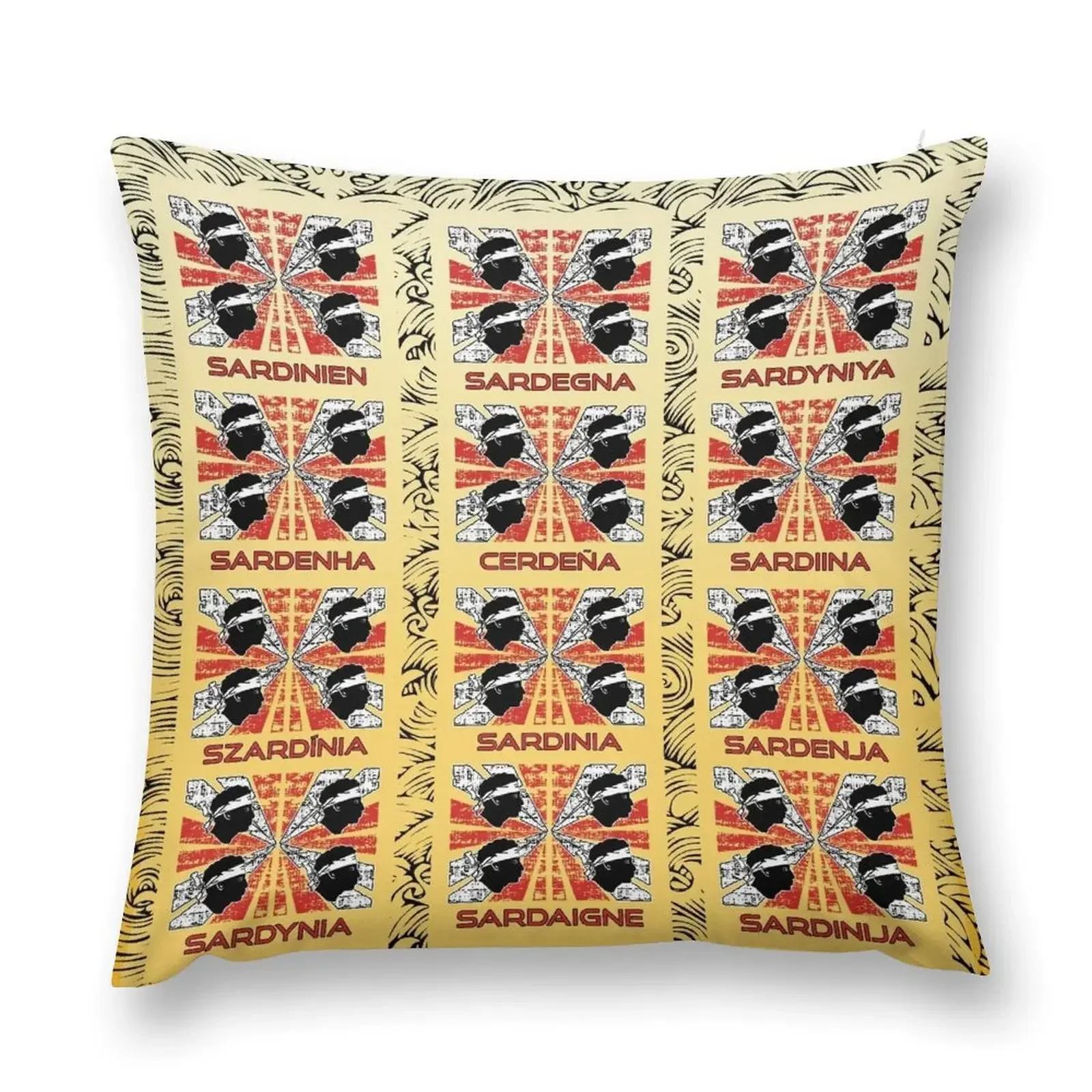 Sardegna - Sardinia - Sardinia flag - Bandiera Sarda 4 Mori Raggedy Throw Pillow covers for pillows pillow