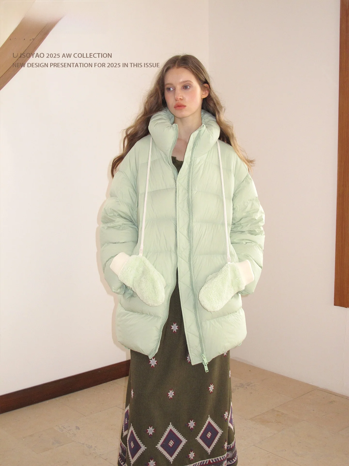 

Утепленная версия пуховика "Fog Pine een" Lazy 95 White Du down Jaet: Теплая ретро-куртка для девочек, для путешествий, с длинными рукавами, на молнии