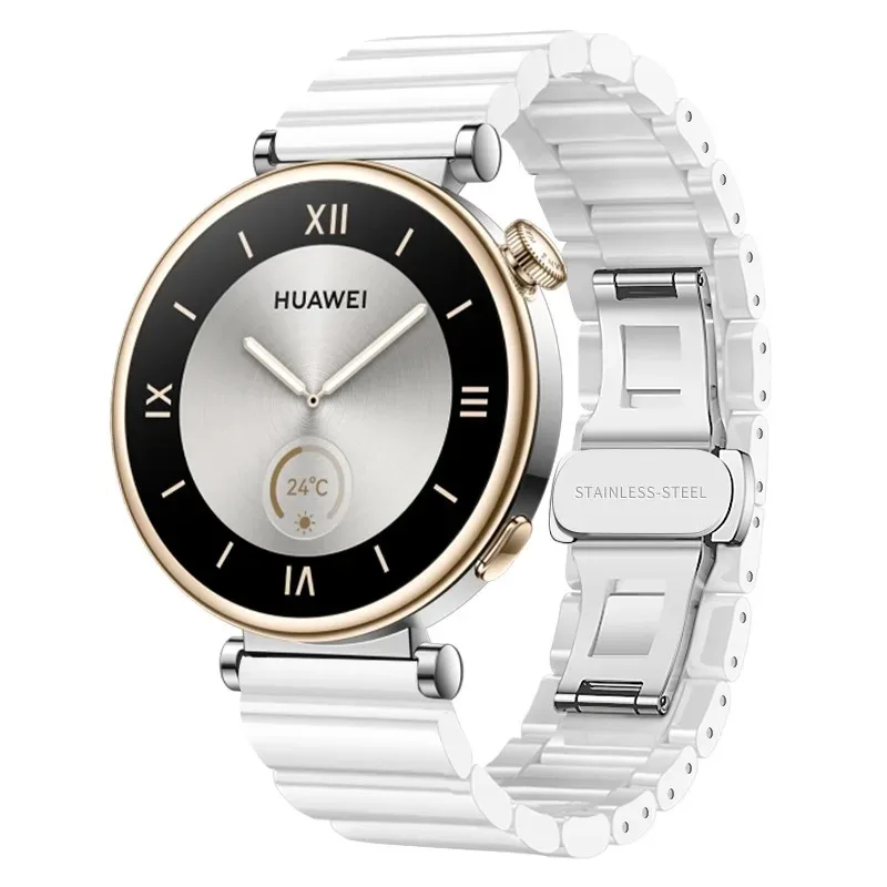 18mm Luxury Ceramic+Metal Strap For Huawei Watch GT5 Pro 42mm GT5 41mm Woman Bracelet band for Huawei Watch GT4 41mm Accessories