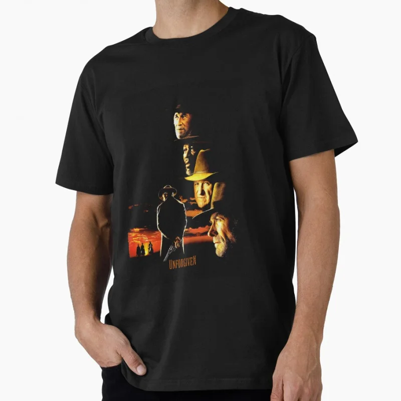 

Vintage The Unforgiven Movie Eastwood 80s retro western cowboy film gift t shirt for man Large size Tops 100% cotton Clothes