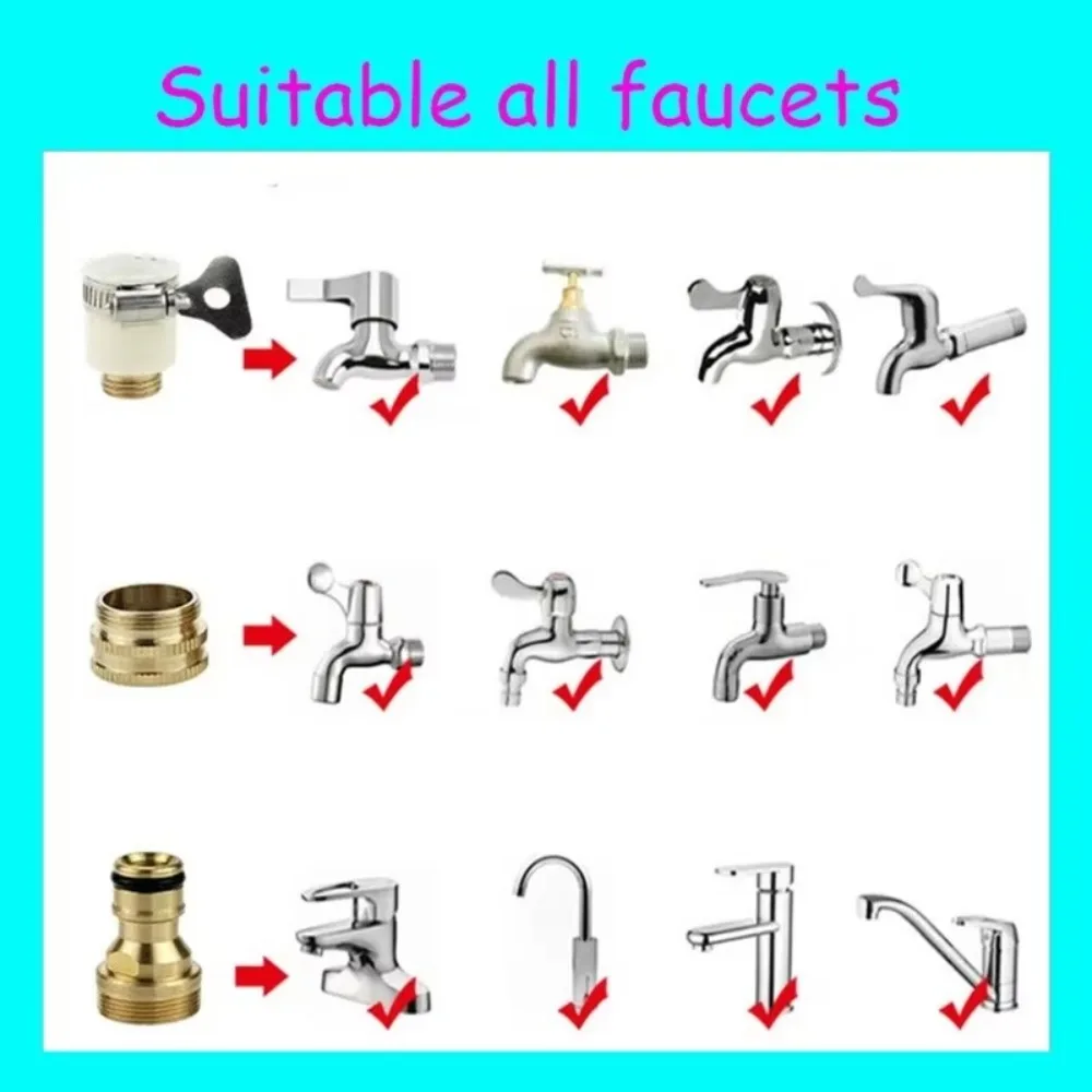 New Universal Hose Tap Adapters Practical 15-23mm 1 Set Tap Connectors 3-in-1 Faucet Tap Connector Household Supplies