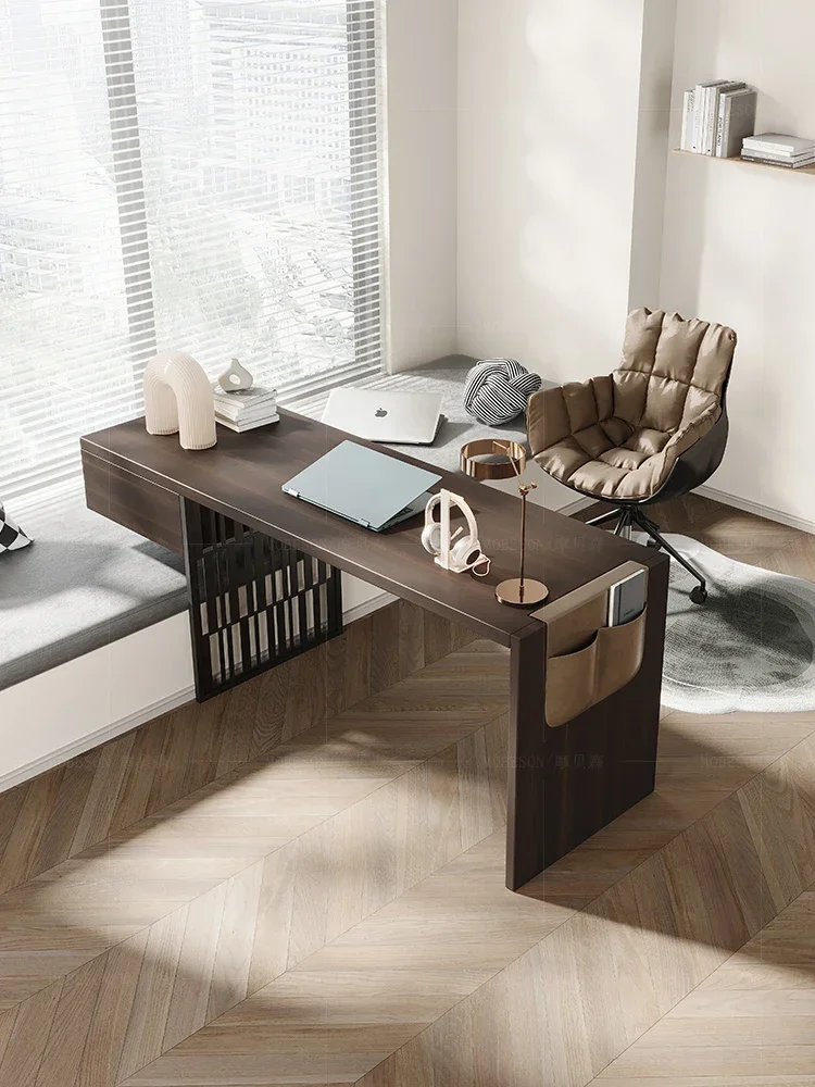 

Bay Window Desk Light Luxury Modern Simple Computer Desk Chair Study Furniture Set Combination