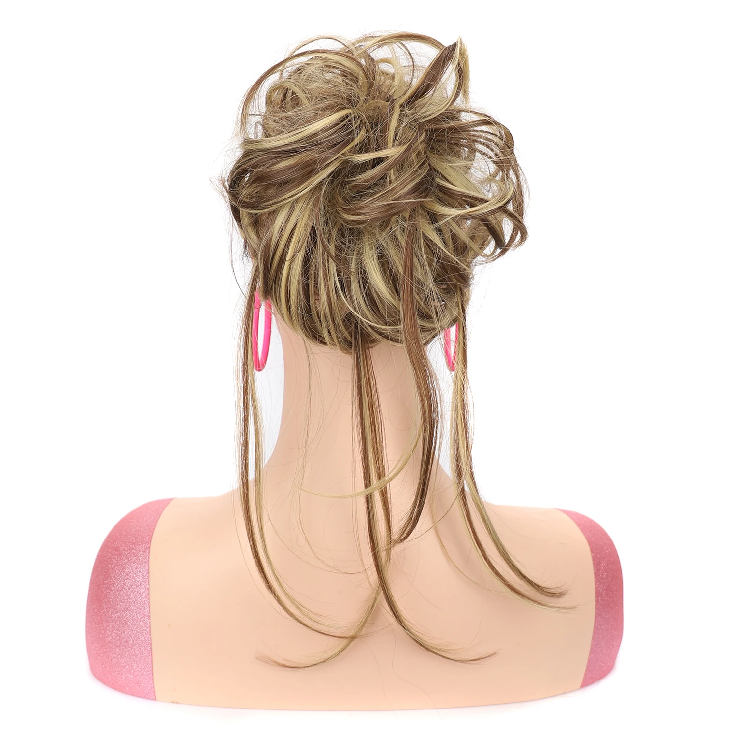 Chignon disordinato Pezzo di capelli Ondulato Updo Estensione Fascia elastica Ricci Scrunchie Panini per capelli con capelli lunghi per le donne Parrucchino sintetico