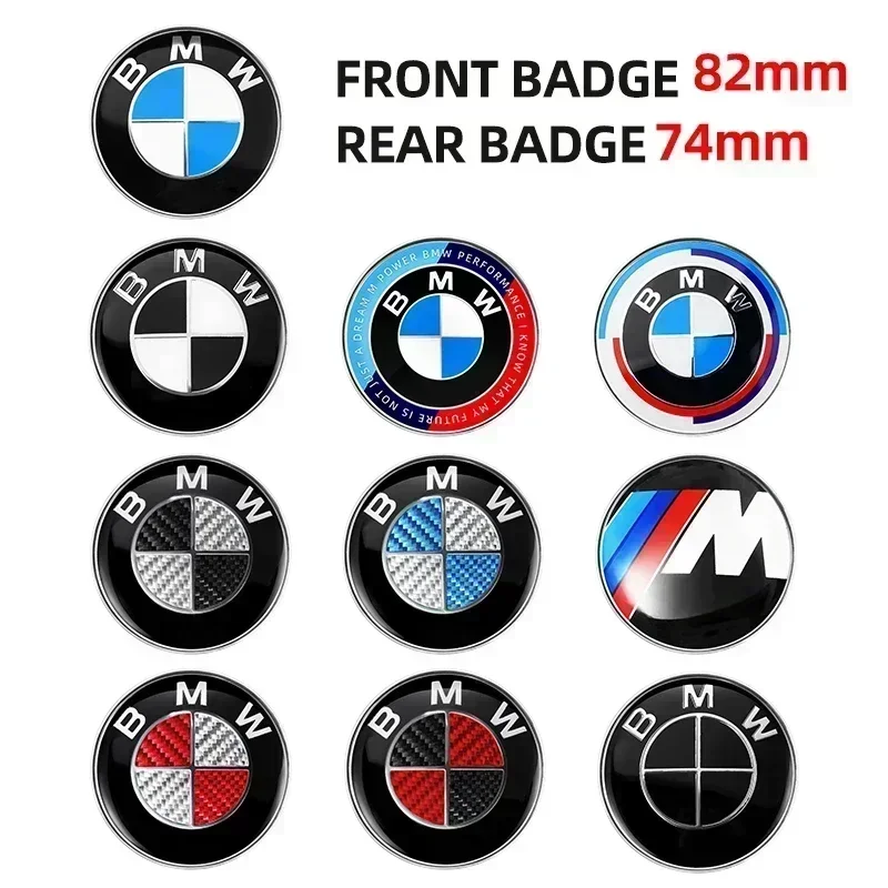 74mm 82mm Car Emblem Logo Rear Trunk Badge for BMW E46 E39 E87 E90 E28 E53 E30 E60 E34 E36 E61 E62 E70 E91 E92 Car Accessories