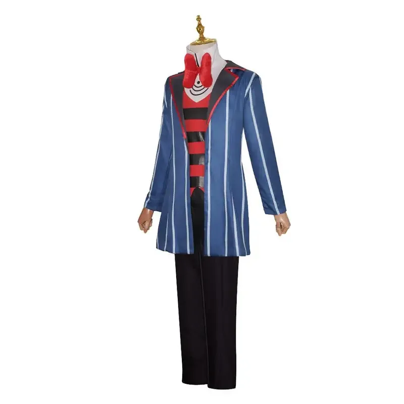 

Anime Hazbin hotel Vox uniform set Halloween carnival Christmas blue red costume cosplay jk;6