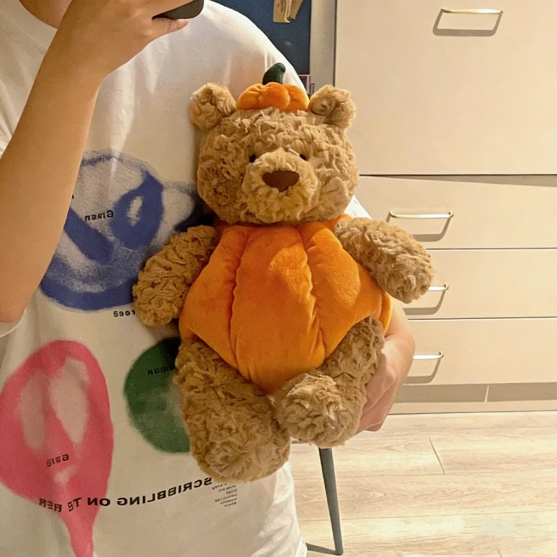35 cm JC Bartholomew Bär Kürbis Stofftier Puppe Niedliches Plüschtier Weiches Umarmungskissen Schlafbegleiter Kuscheliges Spielzeug Raumdekoration Geschenke