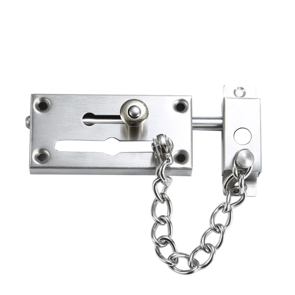 Hardware Cadena de puerta de seguridad Puerta de apartamento y hotel para gabinete para cerradura de guardia segura residencial Pestillo plateado