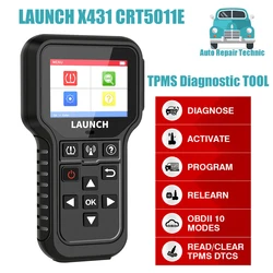 LAUNCH CRT5011E Tire Pressure Diagnostic Tool OBDII Scanner TPMS Activation Clear Tire DTCs 315MHz/433MHz RF-Sensor Optional