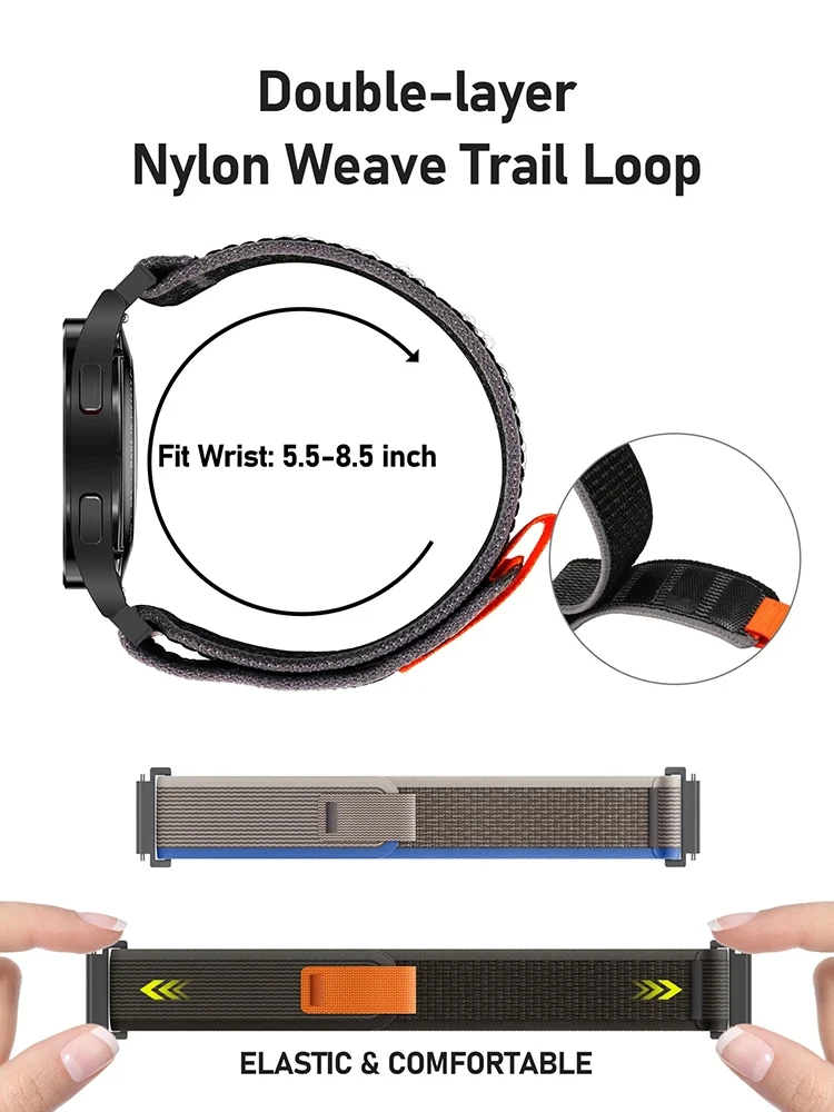 Nylon Trail Loop For Garmin Venu 3/Forerunner 255 Music /Vivoactive 4/Vivoactive 3 Band Venu 2 Plus Sport Strap 20 22mm Bracelet