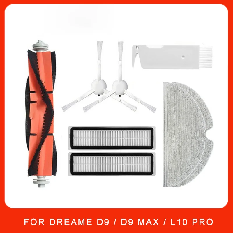 Fit For Dreame D9 / D9 Max / L10 Pro / Trouver LDS Finder Robot Vacuum Roller Side Brush Mop Filter Spare Part Accessories